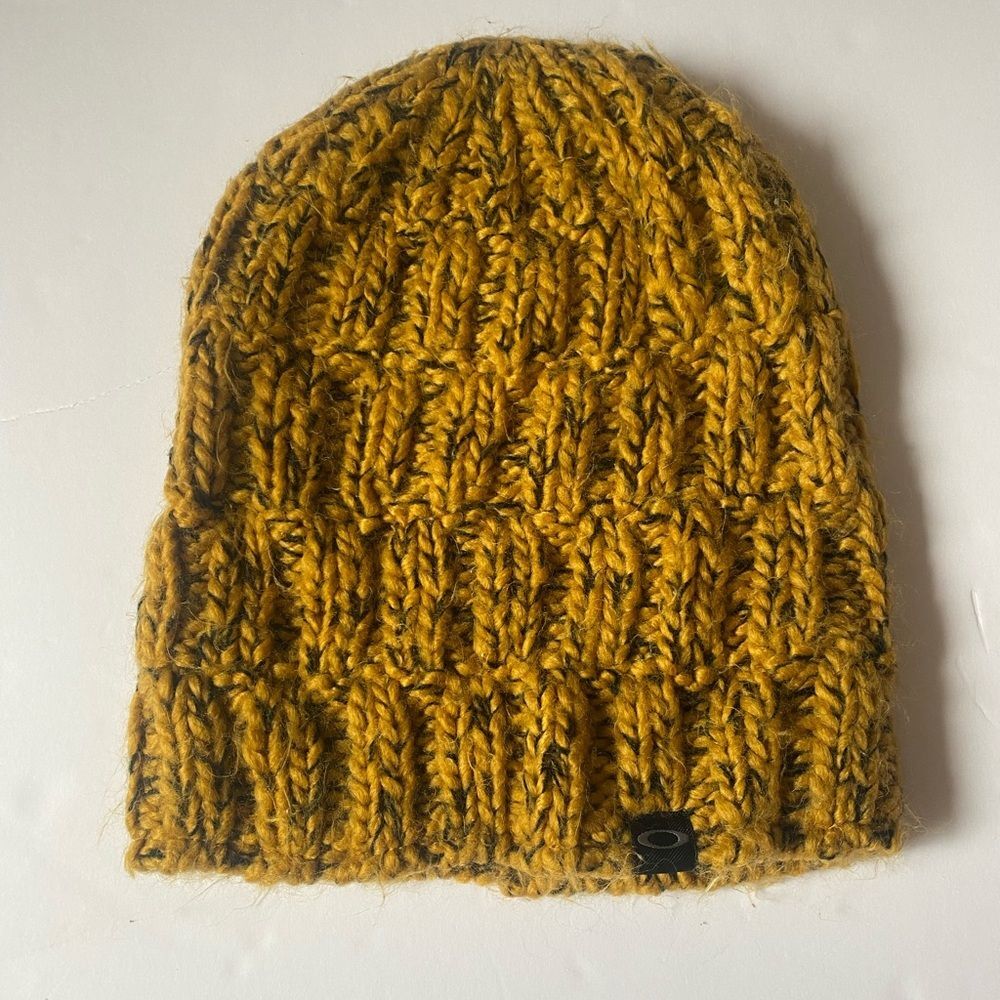 Oakley Knit Beanie | Mustard Yellow Chunky Knit with Fleece Lining